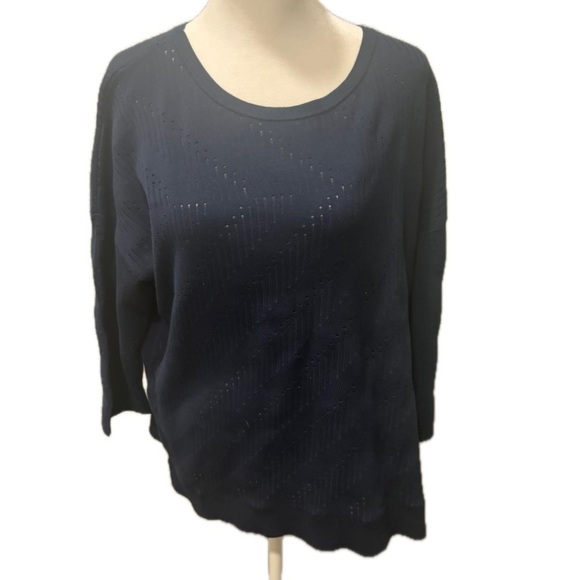 Kinross Navy 100% Cotton New Without Tags Sweater - Picture 1 of 6